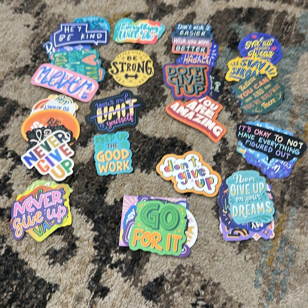 50 Positive Stickers Motivational Sticker Collection Various Colors and Designs
